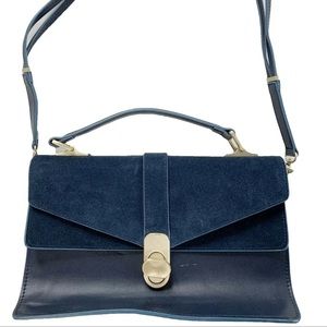 Zara Navy Blue Tote Crossbody Bag